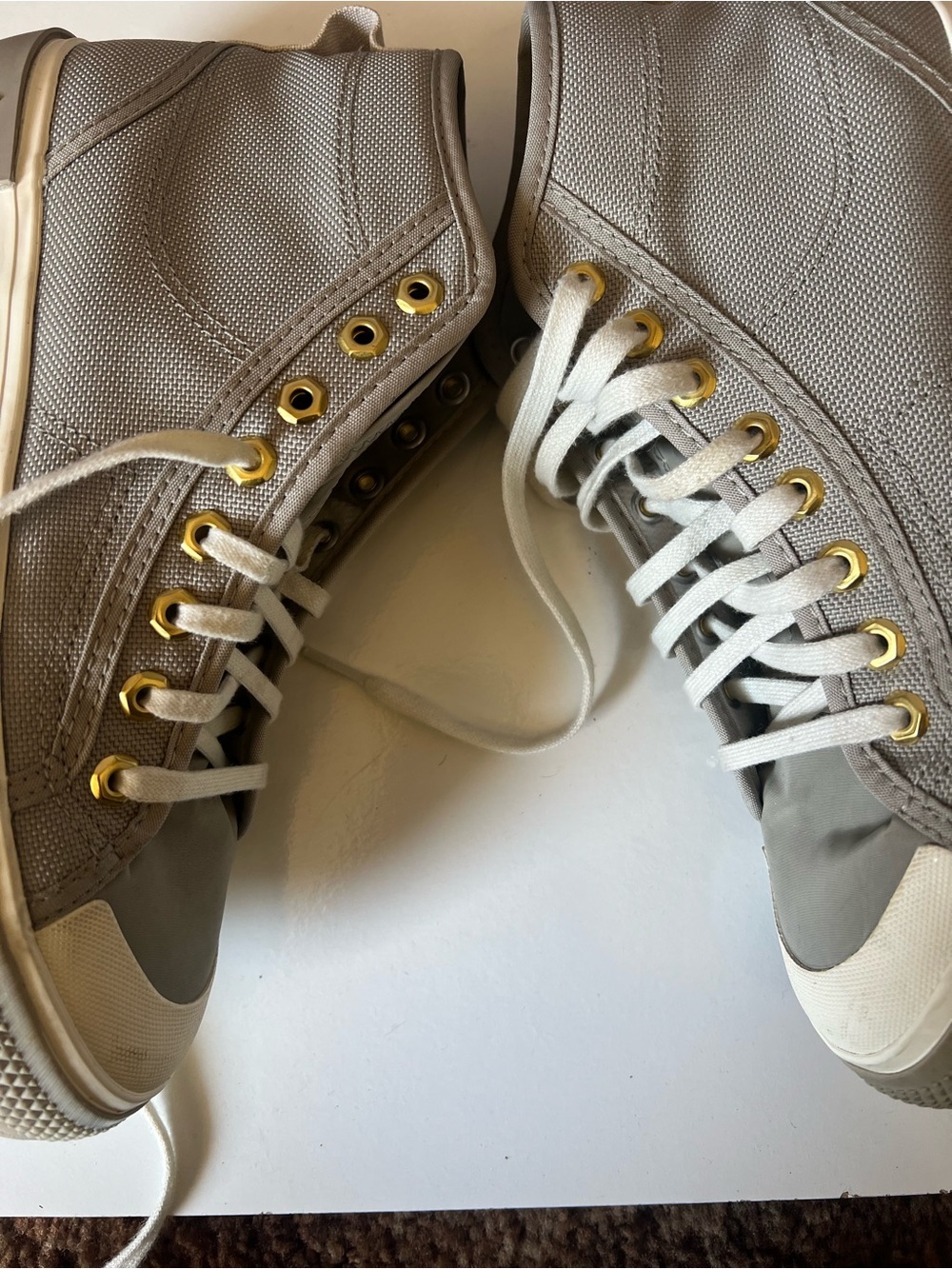 adidas Women's High-Top Sneakers in Light Gray and White - Picture 7 of 9